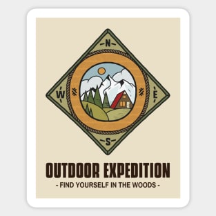 Outdoor Adventure Compass Sticker